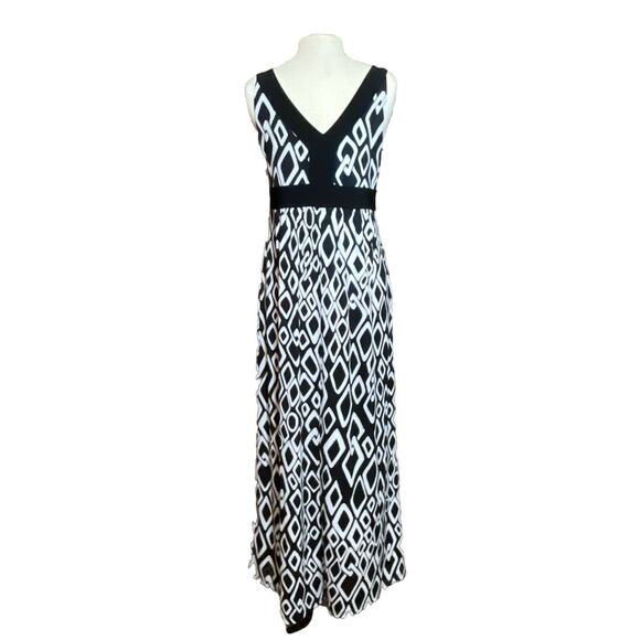 RN STUDIO Women’s Size S Embellished Maxi Dress Black White Polyester Spandex - Picture 2 of 7